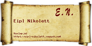 Eipl Nikolett névjegykártya